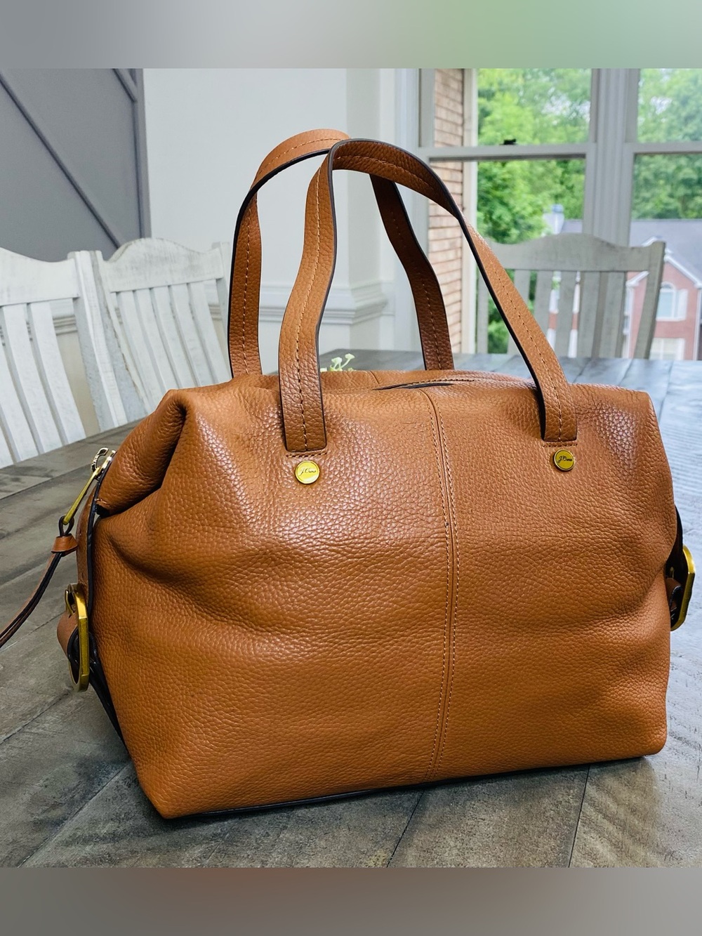 J. Crew Cognac Brown Leather Satchel - Picture 8 of 12